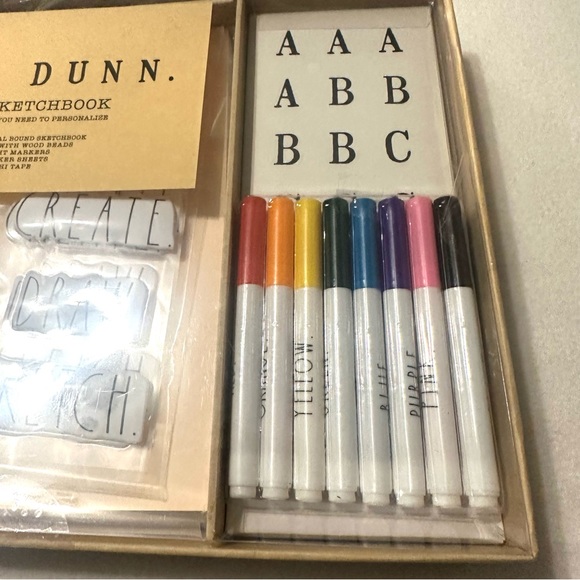 Rae Dunn DIY Sketchbook Kit Set Journal Markers Bookmark Tassel Stickers… - Picture 6 of 8